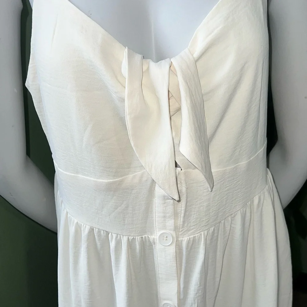 Fashion Nova Ivory Button-Down Midi Dress - Picture 2 of 4